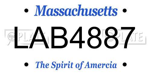 LAB4887 Massachusetts License Plate