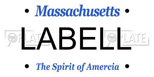 LABELL Massachusetts License Plate