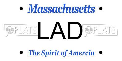 LAD Massachusetts License Plate