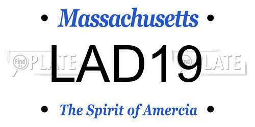 LAD19 Massachusetts License Plate