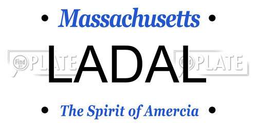 LADAL Massachusetts License Plate