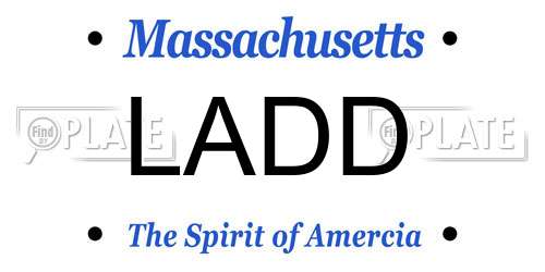 LADD Massachusetts License Plate