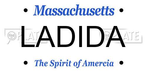 LADIDA Massachusetts License Plate