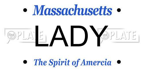 LADY Massachusetts License Plate