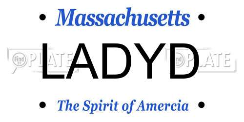LADYD Massachusetts License Plate