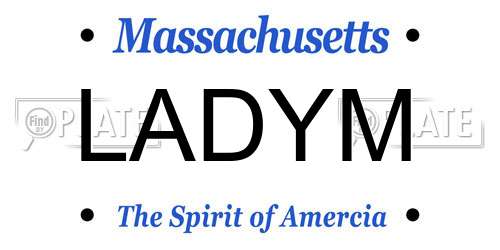 LADYM Massachusetts License Plate