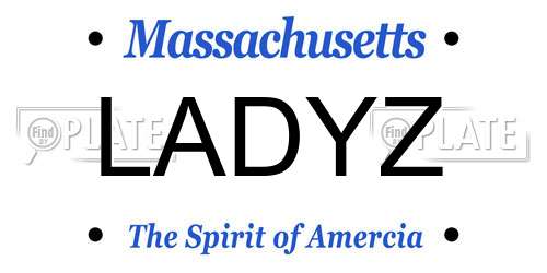 LADYZ Massachusetts License Plate