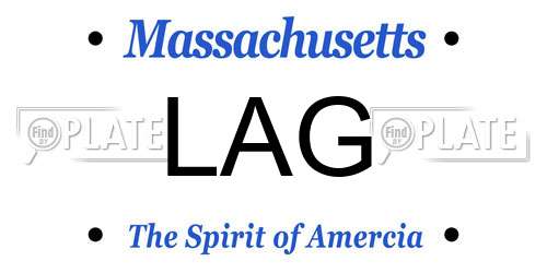 LAG Massachusetts License Plate