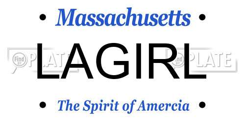 LAGIRL Massachusetts License Plate