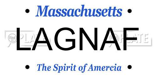 LAGNAF Massachusetts License Plate