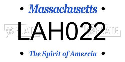 LAH022 Massachusetts License Plate