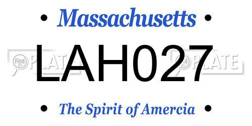 LAH027 Massachusetts License Plate