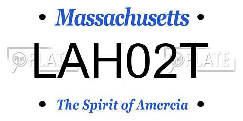 LAH02T Massachusetts License Plate