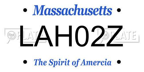 LAH02Z Massachusetts License Plate