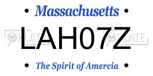 LAH07Z Massachusetts License Plate