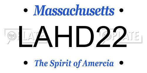 LAHD22 Massachusetts License Plate