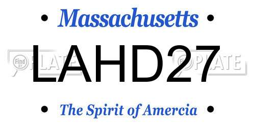 LAHD27 Massachusetts License Plate
