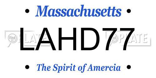 LAHD77 Massachusetts License Plate