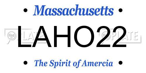 LAHO22 Massachusetts License Plate