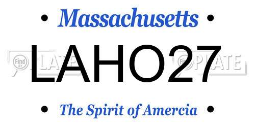 LAHO27 Massachusetts License Plate