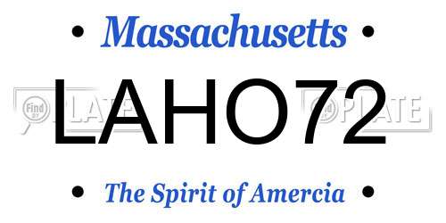 LAHO72 Massachusetts License Plate