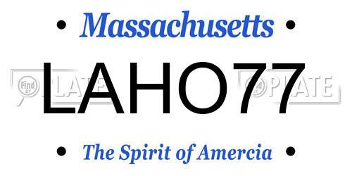 LAHO77 Massachusetts License Plate