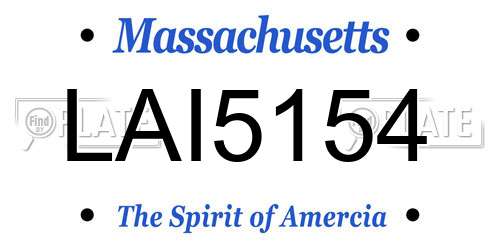LAI5154 Massachusetts License Plate
