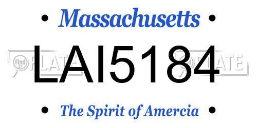 LAI5184 Massachusetts License Plate
