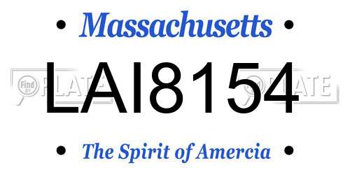 LAI8154 Massachusetts License Plate
