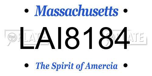 LAI8184 Massachusetts License Plate