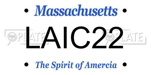 LAIC22 Massachusetts License Plate