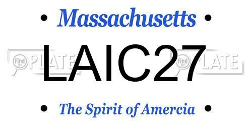 LAIC27 Massachusetts License Plate