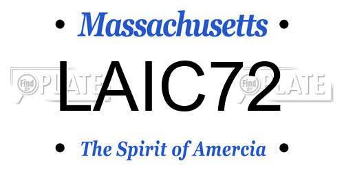 LAIC72 Massachusetts License Plate