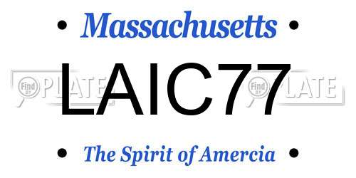 LAIC77 Massachusetts License Plate