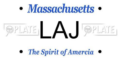 LAJ Massachusetts License Plate