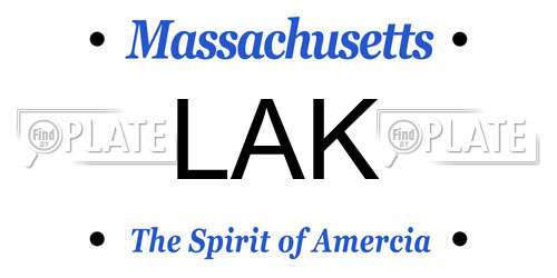 LAK Massachusetts License Plate