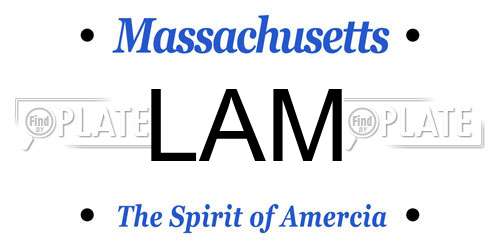 LAM Massachusetts License Plate