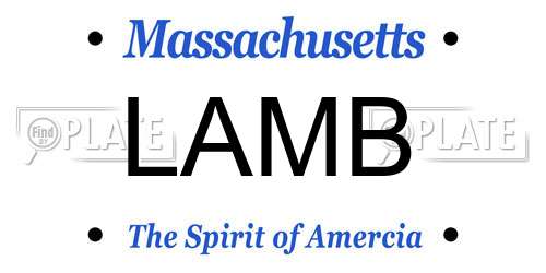 LAMB Massachusetts License Plate
