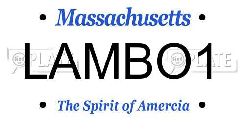 LAMBO1 Massachusetts License Plate