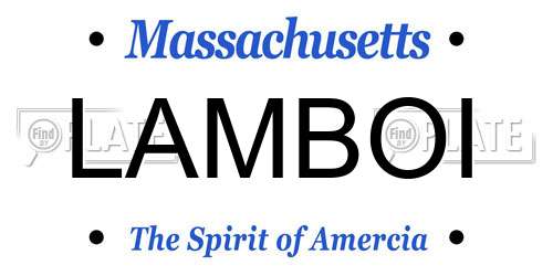 LAMBOI Massachusetts License Plate
