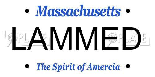 LAMMED Massachusetts License Plate