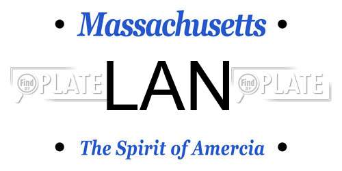 LAN Massachusetts License Plate