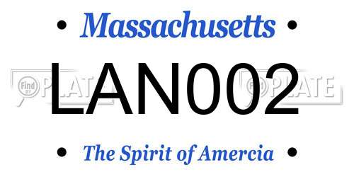 LAN002 Massachusetts License Plate