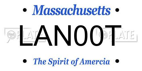 LAN00T Massachusetts License Plate