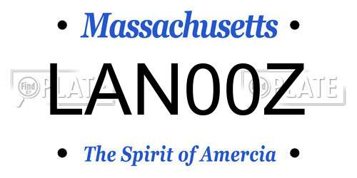 LAN00Z Massachusetts License Plate
