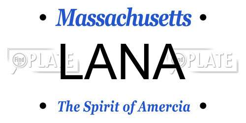 LANA Massachusetts License Plate