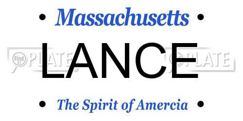 LANCE Massachusetts License Plate