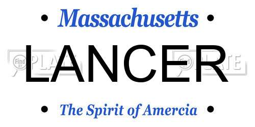 LANCER Massachusetts License Plate