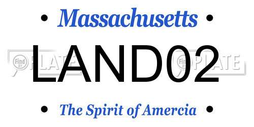 LAND02 Massachusetts License Plate