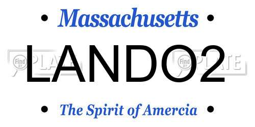 LANDO2 Massachusetts License Plate